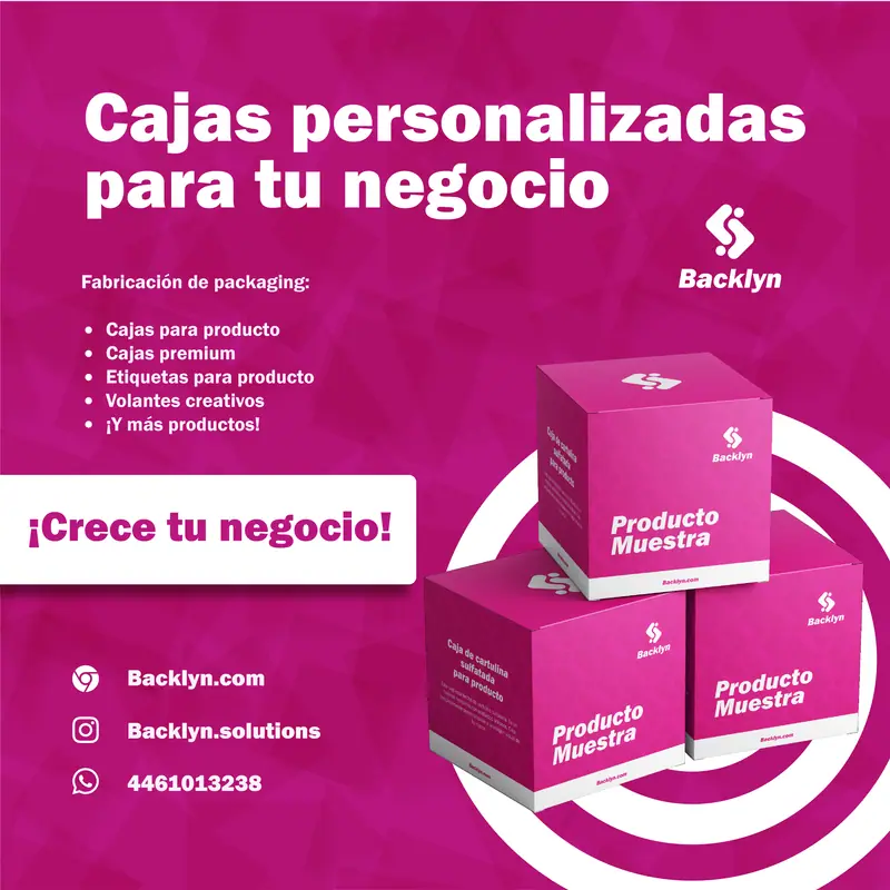 Backlyn: Anuncio de cajas personalizadas