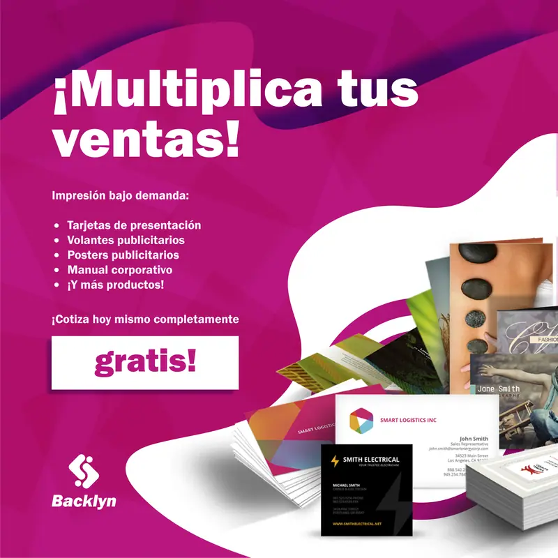 Backlyn: Anuncio de impresos