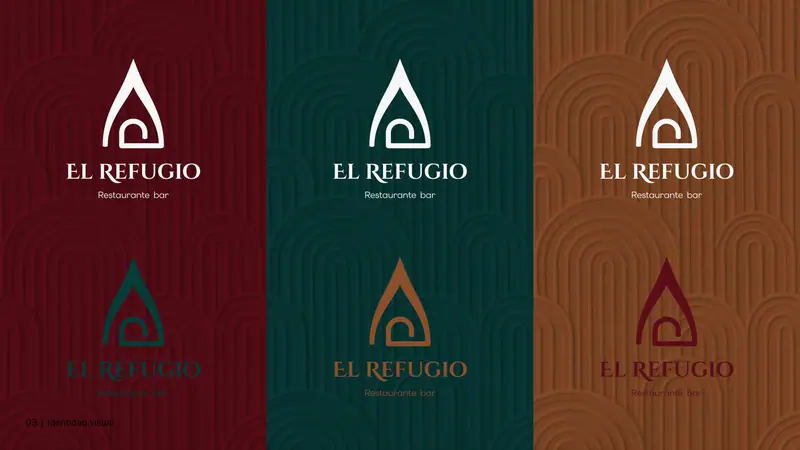 El Refugio Bar: Logotipo en sus variantes de color